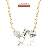 French Crystal Necklace 925 Sterling Silver Choker Wedding Jewelry 18K