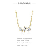 French Crystal Necklace 925 Sterling Silver Choker Wedding Jewelry 18K