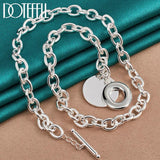 925 Silver Round Pendant Necklace 18 Inches Chain