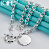 925 Silver Round Pendant Necklace 18 Inches Chain