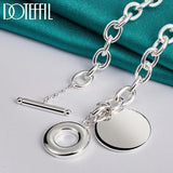 925 Silver Round Pendant Necklace 18 Inches Chain