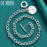 925 Silver Round Pendant Necklace 18 Inches Chain