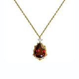 Silver Water Drop Ruby Necklace Pendant Charming Charm Ladies Wedding Party
