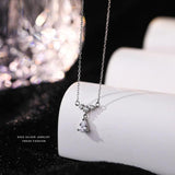 925 Silver Zircon Drop Necklace for Women