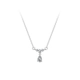 925 Silver Zircon Drop Necklace for Women