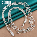 925 Silver Snake Chain Beads Necklace Wedding Party