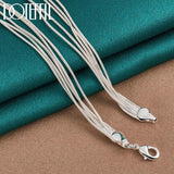 925 Silver Snake Chain Beads Necklace Wedding Party