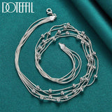 925 Silver Snake Chain Beads Necklace Wedding Party