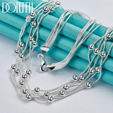 925 Silver Snake Chain Beads Necklace Wedding Party