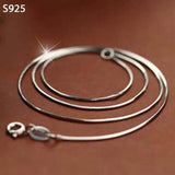 925 Sterling Silver Chain Necklace Men Women Snake Chain 0.7mm Collier Necklaces