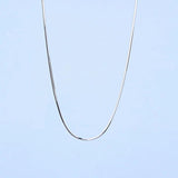 925 Sterling Silver Chain Necklace Men Women Snake Chain 0.7mm Collier Necklaces