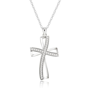 925 Silver Cross Pendant Necklace for Women
