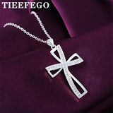 925 Silver Cross Pendant Necklace for Women