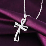 925 Silver Cross Pendant Necklace for Women
