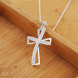 925 Silver Cross Pendant Necklace for Women