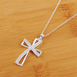 925 Silver Cross Pendant Necklace for Women