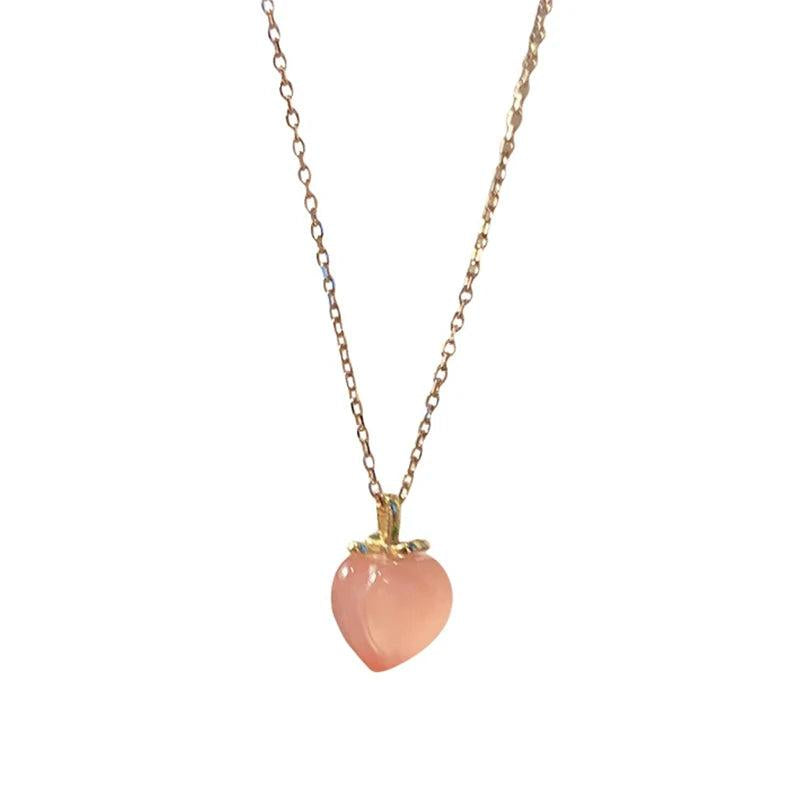 Pink Agate Pendant Necklace for Women YNC168