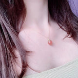 Pink Agate Pendant Necklace for Women YNC168