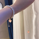 Pink Agate Pendant Necklace for Women YNC168