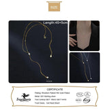 TrustDavis Long Tassel Round CZ Chain Necklace For Women Wedding Party