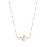 925 Silver Zircon Snake Pendant Necklace for Women