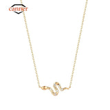 925 Silver Zircon Snake Pendant Necklace for Women