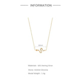 925 Silver Zircon Snake Pendant Necklace for Women