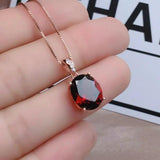 Garnet Pendant Ruby Necklace Girls' Holiday Gift Jewelry