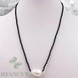 Spinel Freshwater Baroque Pearl Pendant Necklace 18Inch Classic Wedding