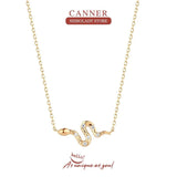925 Sterling Silver Snake Shape Necklace for Women