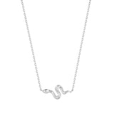 925 Sterling Silver Snake Shape Necklace for Women