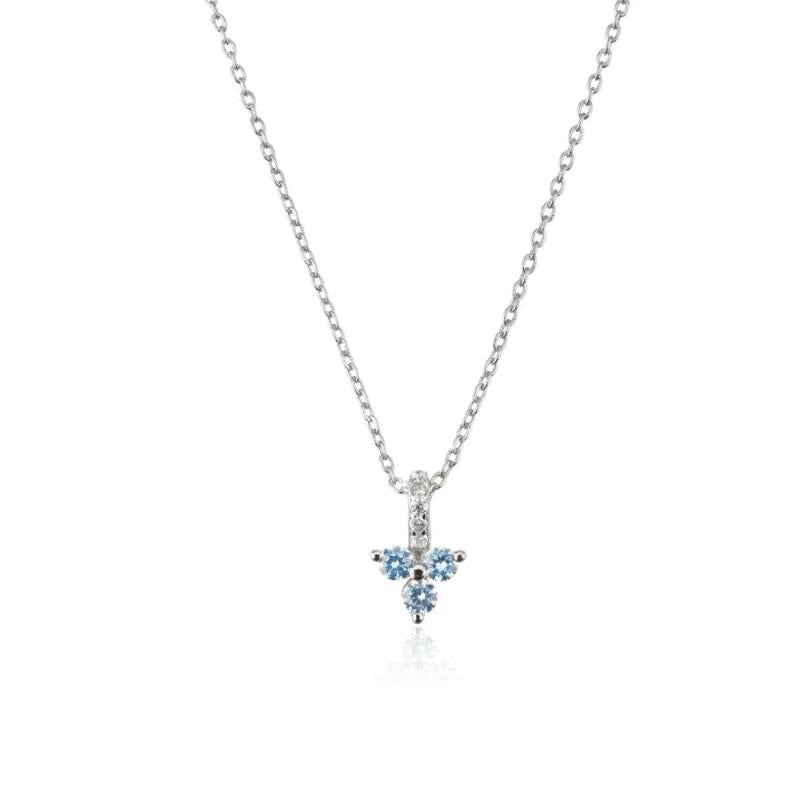 925 Silver Zircon CZ Pendant Choker Chain Rainbow Crystal Wedding Jewelry