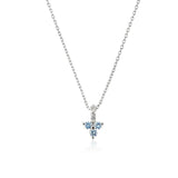 925 Silver Zircon CZ Pendant Choker Chain Rainbow Crystal Wedding Jewelry