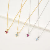 925 Silver Zircon CZ Pendant Choker Chain Rainbow Crystal Wedding Jewelry
