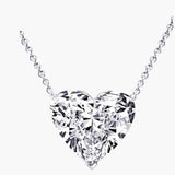 925 Silver Heart Necklace 4ct Sapphire Pendant for Women
