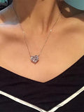 925 Silver Heart Necklace 4ct Sapphire Pendant for Women