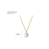 Single Pearl Pendant Necklace 925 Silver