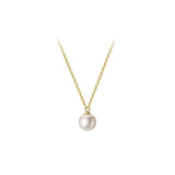 Single Pearl Pendant Necklace 925 Silver