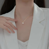 Single Pearl Pendant Necklace 925 Silver
