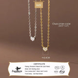 TrustDavis 925 Silver Heart CZ Necklace for Girls DA0085