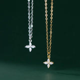 TrustDavis 925 Silver Heart CZ Necklace for Girls DA0085