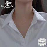 TrustDavis 925 Silver Heart CZ Necklace for Girls DA0085