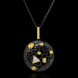 Punk Style Round Hollow Two-color Necklace