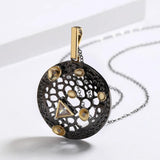 Punk Style Round Hollow Two-color Necklace