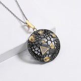 Punk Style Round Hollow Two-color Necklace