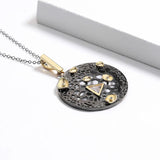 Punk Style Round Hollow Two-color Necklace