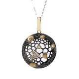 Punk Style Round Hollow Two-color Necklace