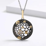 Punk Style Round Hollow Two-color Necklace