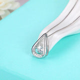 Triangle Water Pendant Necklace 925 Silver Rhinestone CZ Women Jewelry