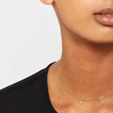 925 Sterling Silver Colorful CZ Rainbow Choker Necklace